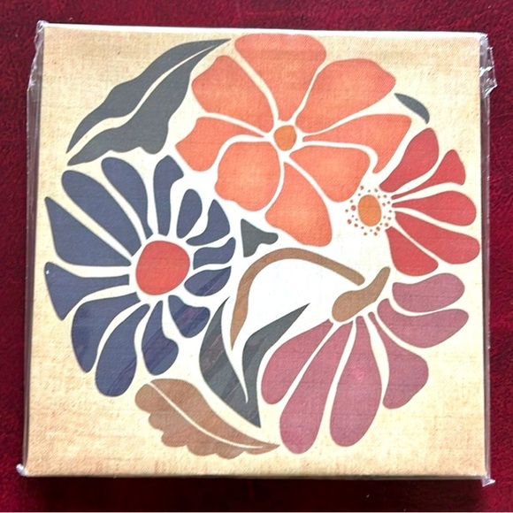 Other - Matte FLORAL Canvas Wall Art Small Space 8 x 8 Wall Art NEW